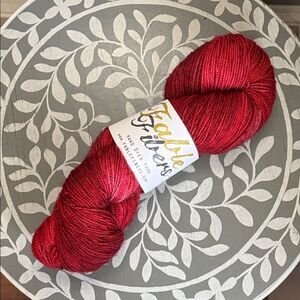 Fable Fibers Hand-Dyed Yarn Merino Cashmere Blend in Rich Red Ruby